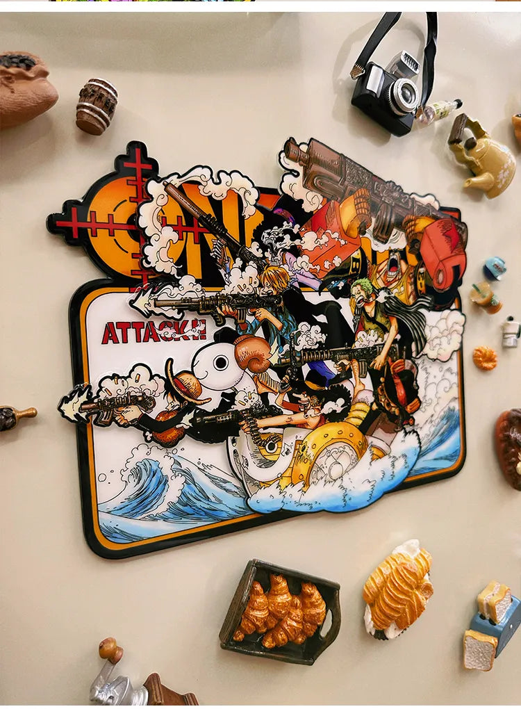 One Piece Fridge Magnet Luffy Zoro Chopper - aartgang