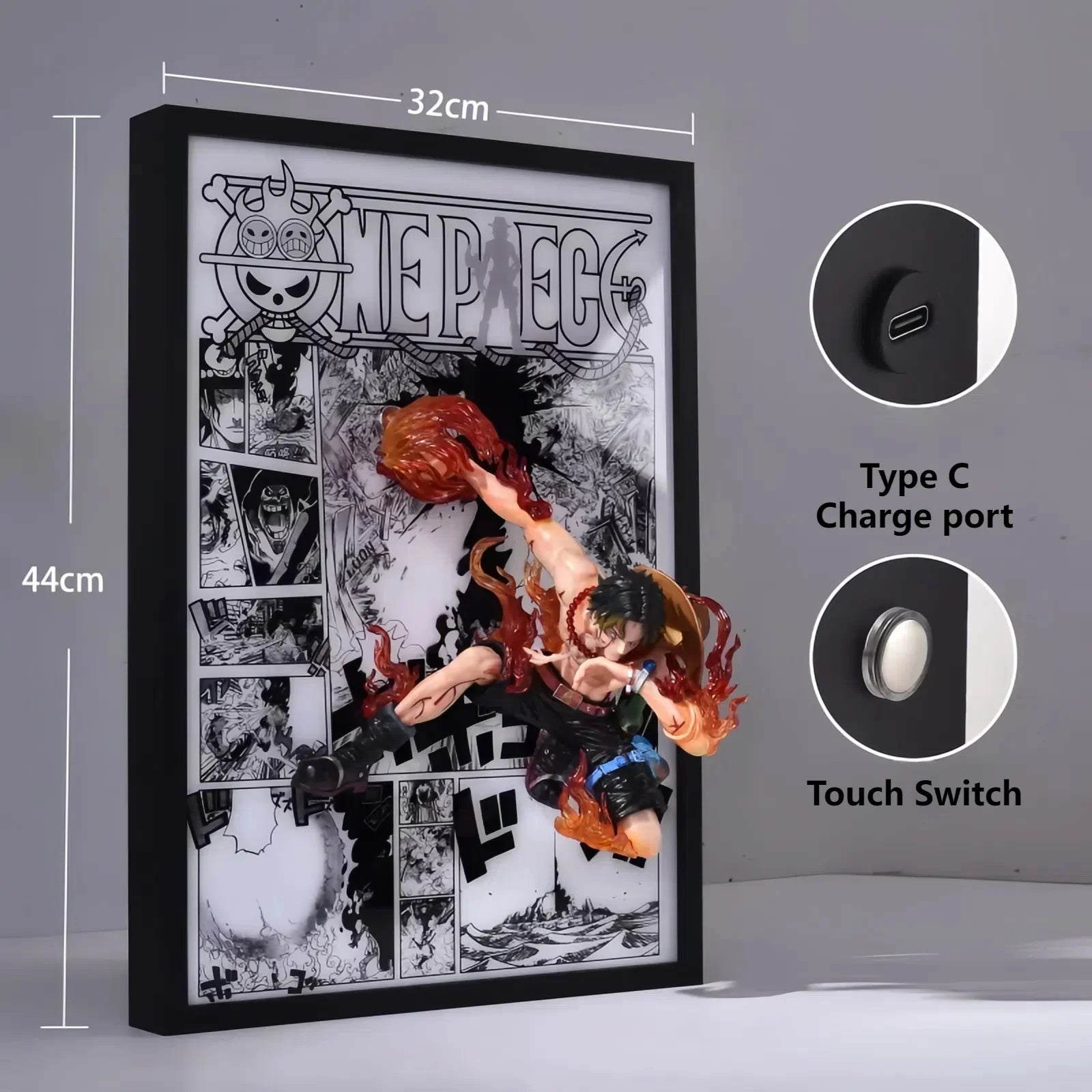 Ace One Piece 3D Anime Light Painting - aartgang
