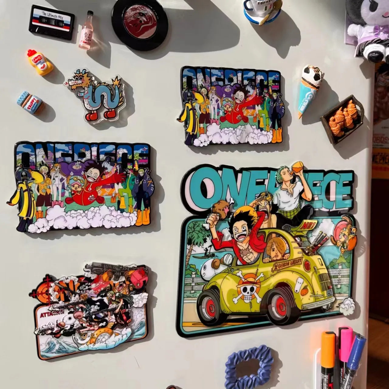 One Piece Fridge Magnet Luffy Zoro Chopper - aartgang