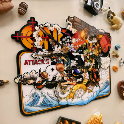One Piece Fridge Magnet Luffy Zoro Chopper - aartgang