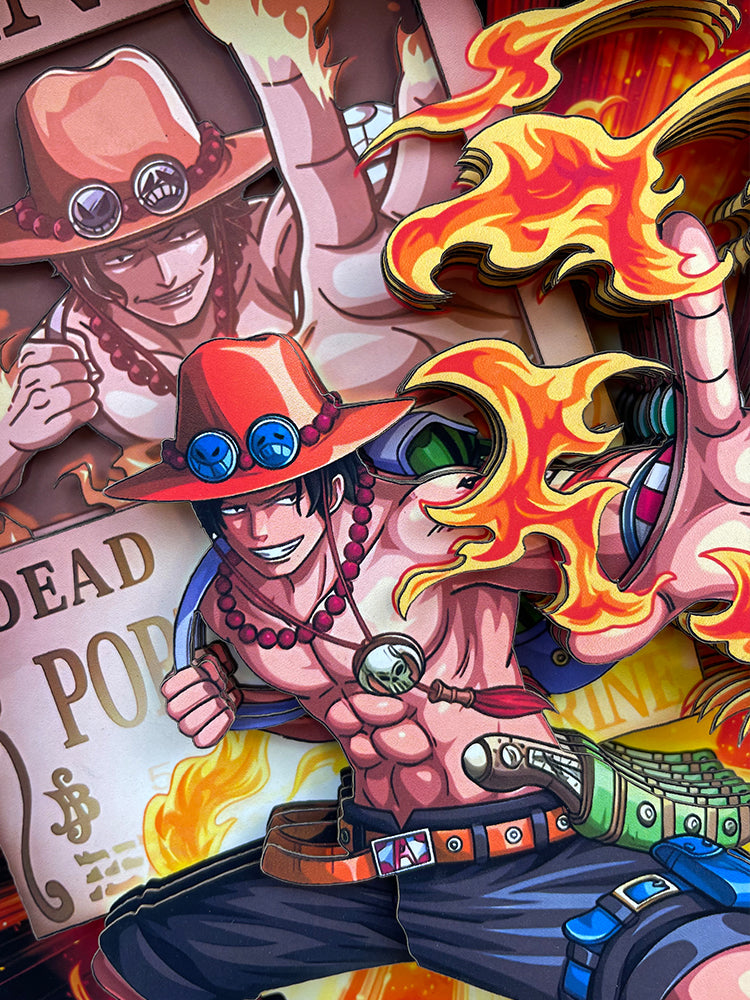 Portgas D. Ace 3D-Wandkunst