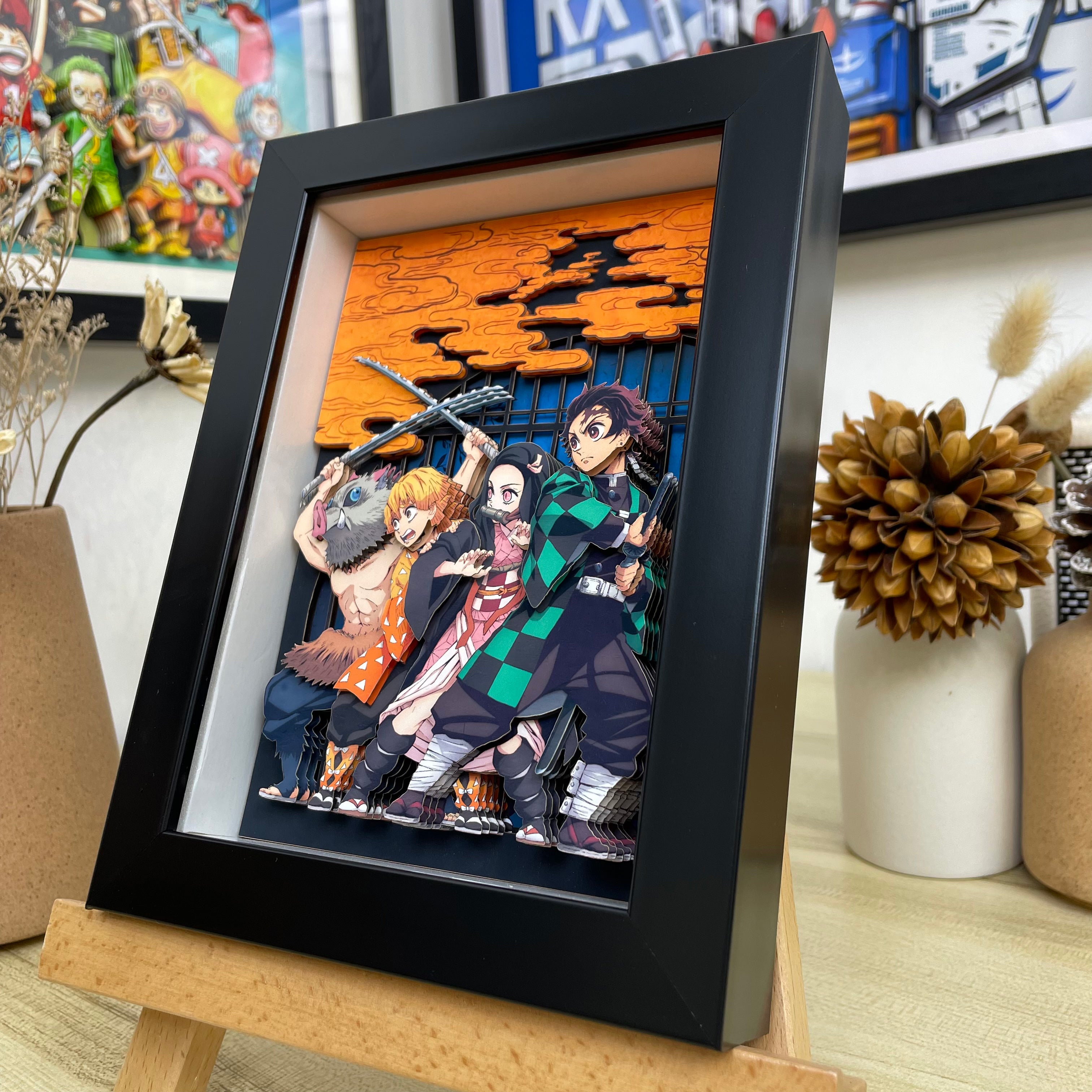 Demon Slayer 3D Glas-Wandbild