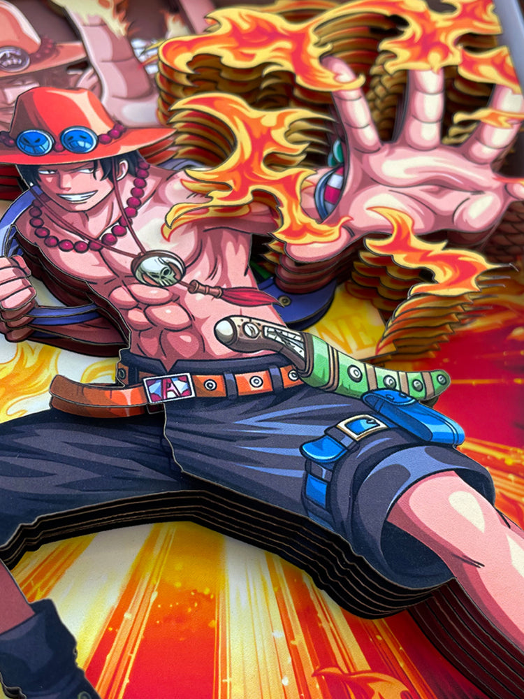 Portgas D. Ace 3D-Wandkunst