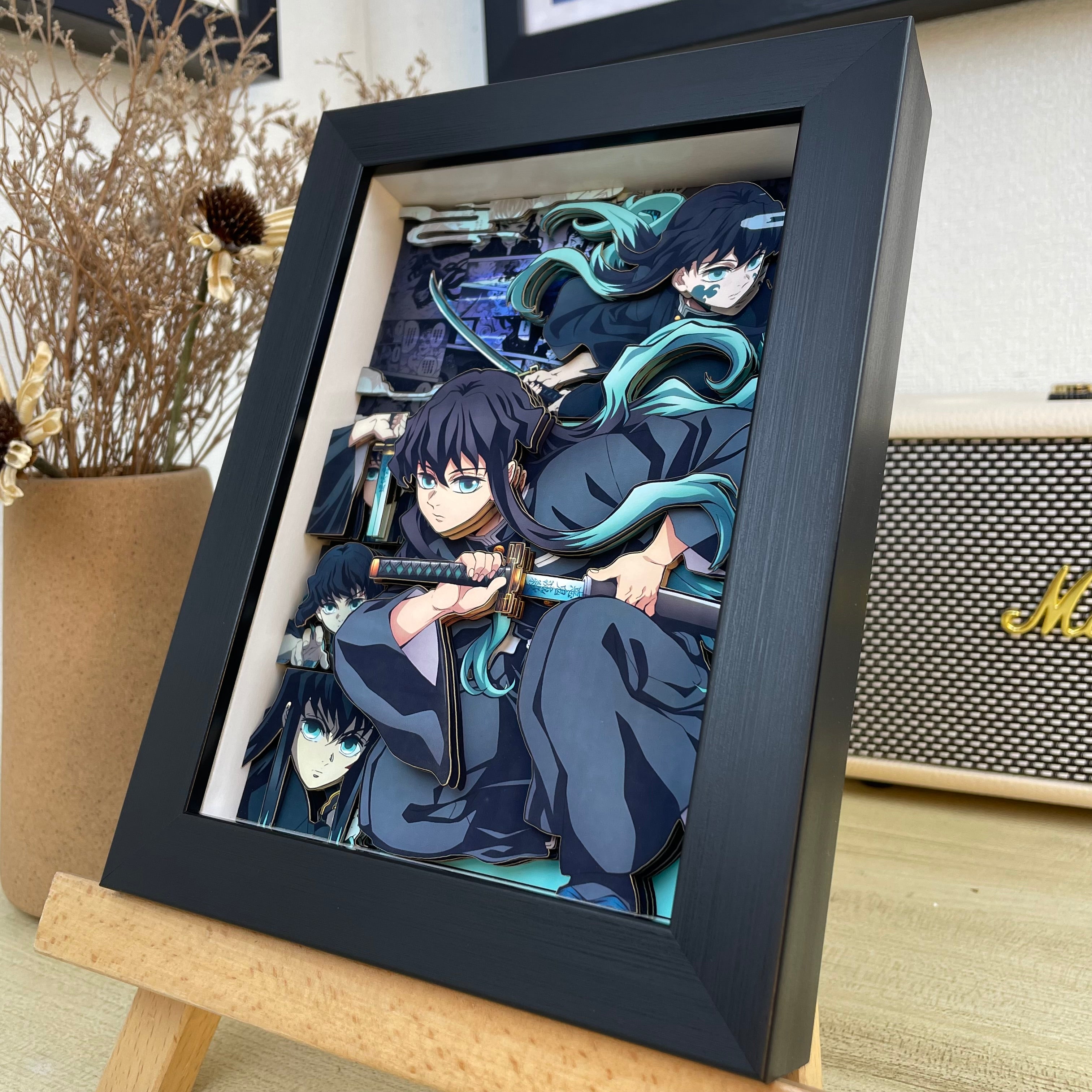 Demon Slayer 3D Glas-Wandbild