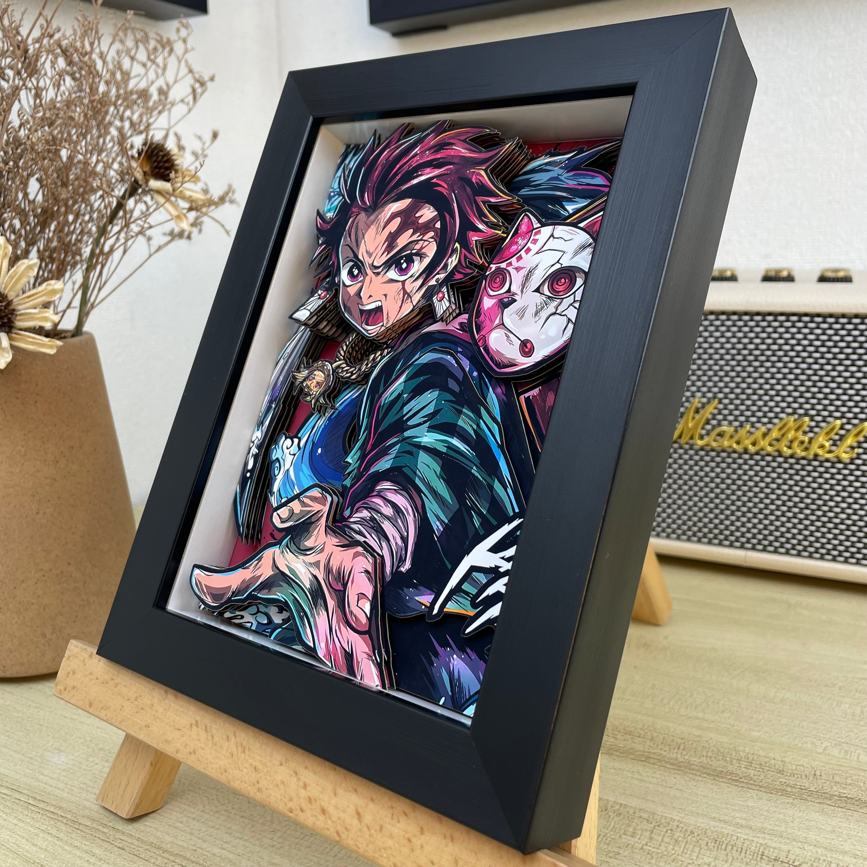 Demon Slayer 3D Glas-Wandbild
