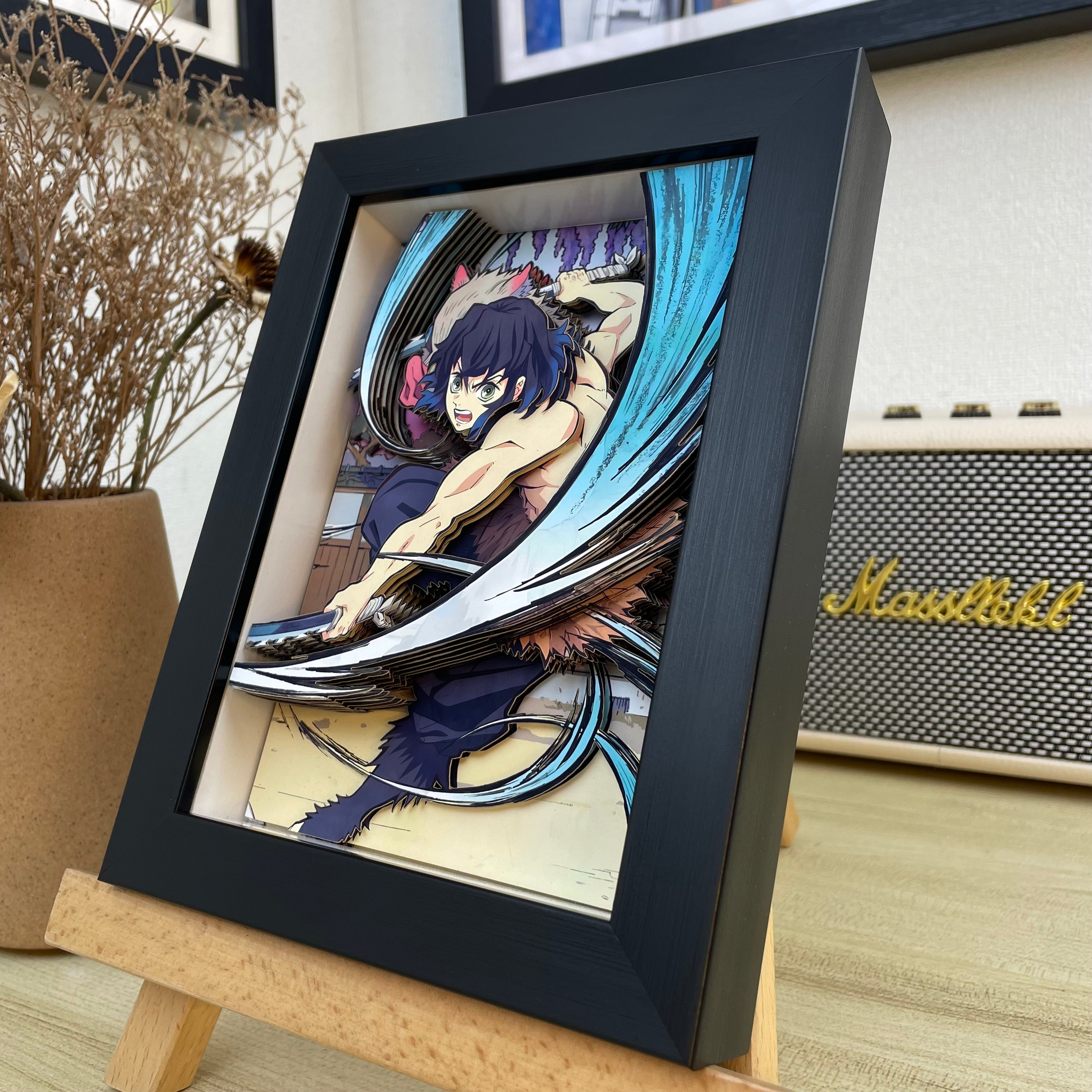 Demon Slayer 3D Glas-Wandbild